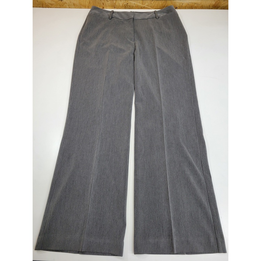 Worthington Curvy Fit Womens Size 10 Gray Pinstripe Dress Pants Career Trousers